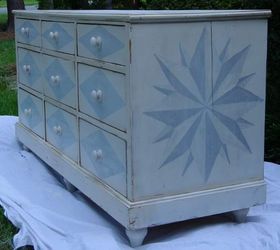 painted dresser with harlequin diamonds and compass roses, painted furniture, This angle shows the compass rose and the diamonds down the front The compass was just fun to paint the math freak in me love figuring out the angles and the artist in me had so much fun painting it in