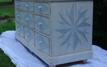 Painted Dresser with Harlequin Diamonds and Compass Roses