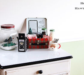 cozy hot cocoa station for the holidays, christmas decorations, seasonal holiday decor, I had an empty spot on my enamel topped cabinet that was dying for some holiday decor