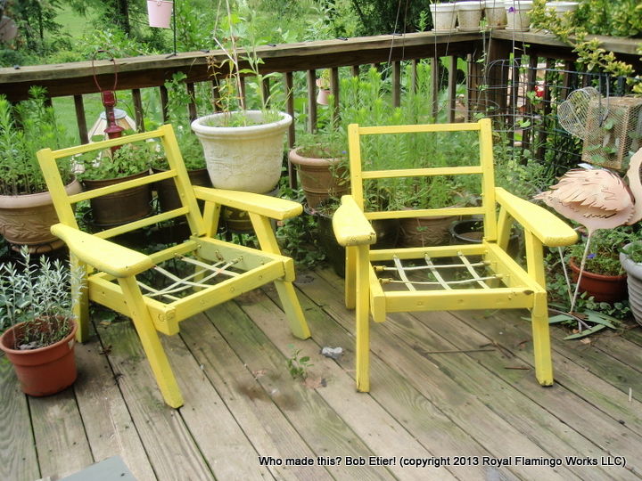 when is a chair not a chair, gardening, outdoor furniture, outdoor living, painted furniture, repurposing upcycling, succulents, Spray paint is just not going to do it for these chairs Since we re at the eve of August though I m afraid that painting them with exterior paint will have to wait until next spring