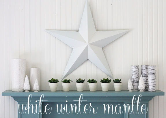 winter white mantle, home decor