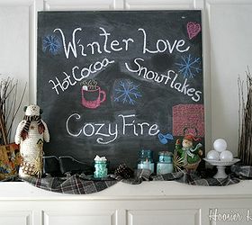decorating your mantel for winter, chalkboard paint, crafts, mason jars, seasonal holiday decor, This Mantel is full of what we love about Winter