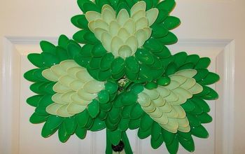 This is a Shamrock I made my Mother for St. Patrick's Day.  It is covered with colored spoons.