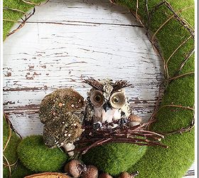 fall wreaths to hoot about, seasonal holiday d cor, wreaths, Mossy Green Owl Wreath