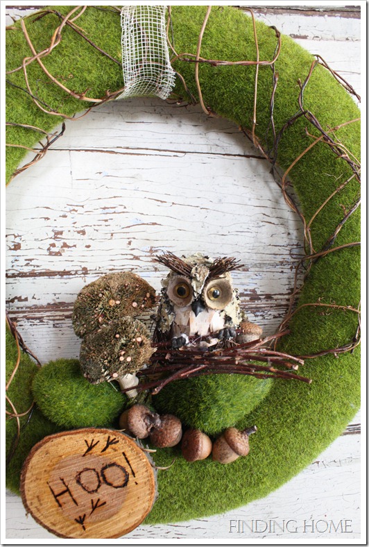 fall wreaths to hoot about, seasonal holiday d cor, wreaths, Mossy Green Owl Wreath