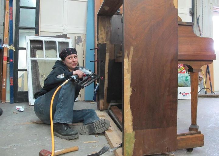 repurposed piano with many options for functionality, Total overhaul Visit us at for more repurposing fun