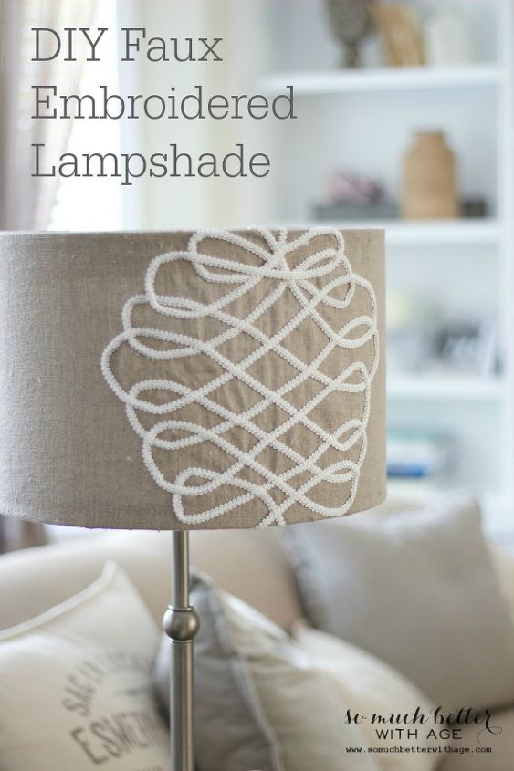 diy faux embroidered lampshade, crafts, home decor
