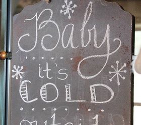 four easy diy winter projects, chalkboard paint, crafts, seasonal holiday decor, I freehanded this chalkboard design but if you do not feel comfortable doing that