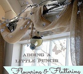 adding a little punch flowering amp fluttering branches, crafts, home decor