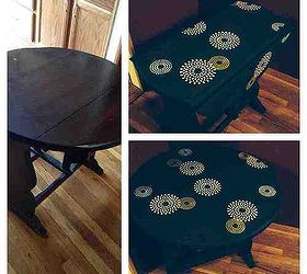 table make over in chalk paint with stenciled top, chalk paint, painted furniture, My table makeover in chalk paint 1st time using stencils on furniture