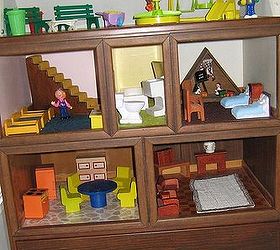 doll house made from old dresser