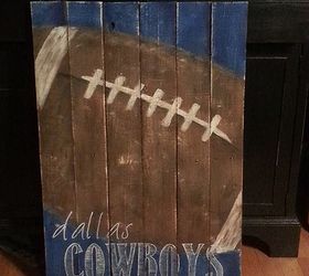 pallet wood signs, crafts, home decor, painting, pallet, woodworking projects, I adore this vintage football with favorite team