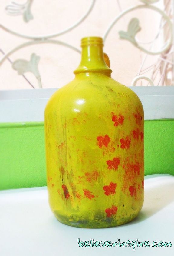 spray painted bottles fail, crafts, painting