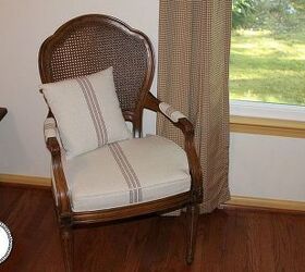 it s all about the little things, home decor, The after 40 00 French Provencal chair recovered in grain sack from Decor Steals deal of the day I scored back in July