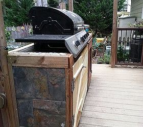 making your grill look built in, Used slate tiles these have been in for 3 years now