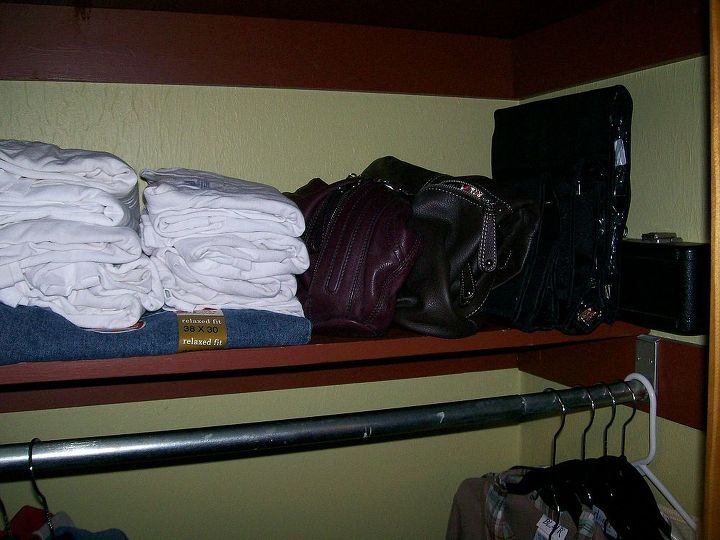 make the most out of a small closet, cleaning tips, closet, urban living, Extra shelving comes in handy for extra clothes purses jewelry bags and other essentials