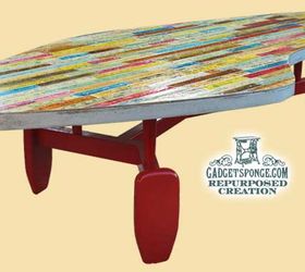 atomic yardstick covered amp redesigned coffee table, painted furniture, Atomic Customized Yardstick Covered Coffee Table by GadgetSponge com