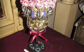 Wine Glass Turned "Chalk Board Paint Candy Bouquet!