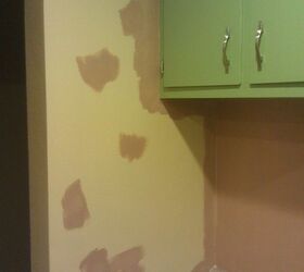from green to a dream our kitchen cabinets get painted, doors, kitchen cabinets, kitchen design, painting, woodworking projects, Bye bye pee yellow and nearly the right color hello proper color