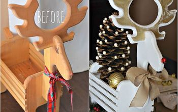 Thrift Store Reindeer Makeover & Christmas Dining Room Table Decor