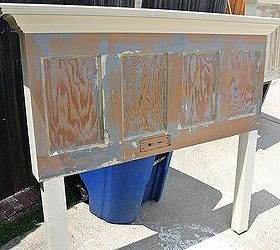 headboard for a full size bed made from an old 5 panel door, painted furniture, repurposing upcycling