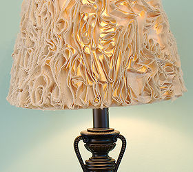 ruffled lamp shade made from a drop cloth, crafts, lighting