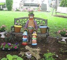 my terra cotta man, gardening, outdoor living