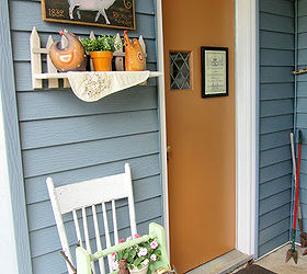 my covered front porch patio, outdoor living, patio, porches, Attached garage side door