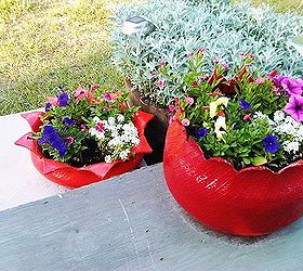 create a flower planter from an old tire, flowers, gardening, repurposing upcycling, Tire Flower Planters