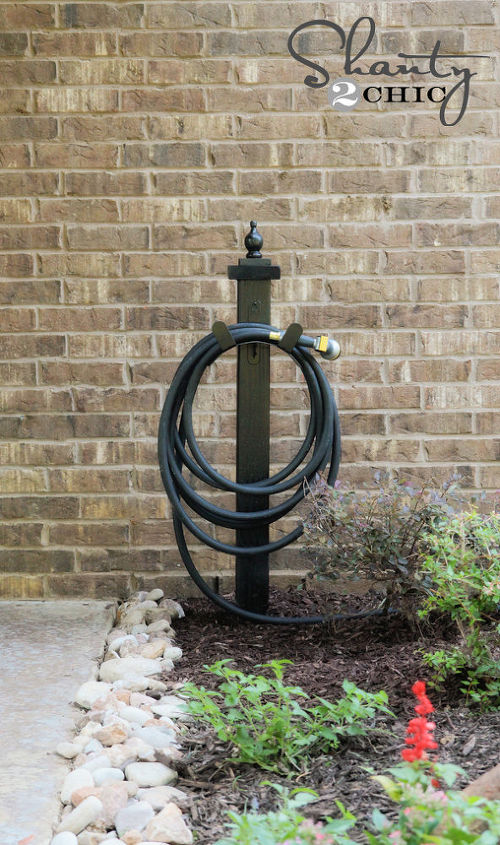 water hose holder for the garden diy, diy, how to, outdoor living, plumbing, DIY Hose Holder for the garden