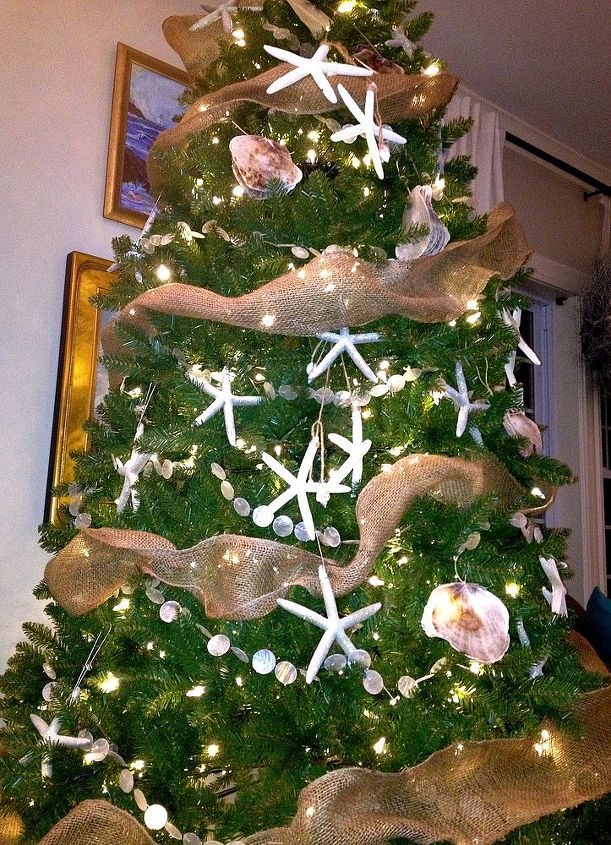 seaside christmas tree, christmas decorations, seasonal holiday decor