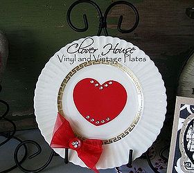 vinyl and vintage plates, crafts, valentines day ideas, Scallops and a heart love