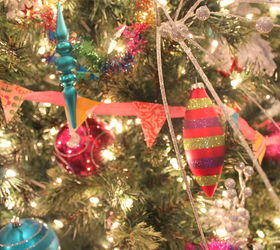 bright colorful or natural neutral christmas tree, seasonal holiday d cor, Easy Bunting Garland from scrap fabric