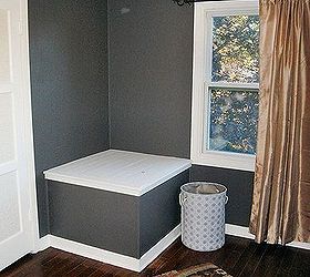 help me with this awkward space, bedroom ideas, home decor, I painted the top white to make it look more like a piece of furniture instead of a weird raised up floor space