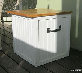 small outdoor storage, Small porch storage that can double as seating