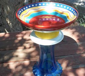 upcycled glass projects, repurposing upcycling, Bird Bath