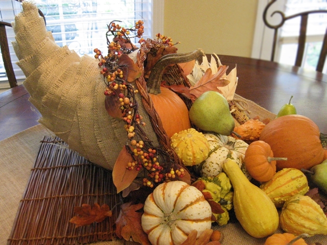 easy no sew burlap cornucopia, crafts, seasonal holiday decor, thanksgiving decorations, An easy way to add the rustic look and texture of burlap in Thanksgiving decor