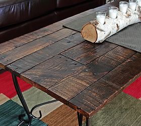 glass top coffee table frame updated with an oak pallet top, painted furniture, pallet, repurposing upcycling, woodworking projects