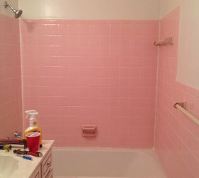 how do i remove the adhesive from 1950 s pink wall tiles