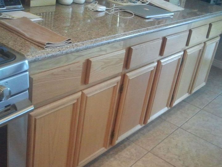 kitchen cabinet redo, kitchen cabinets, kitchen design, painting, Long counterspace before