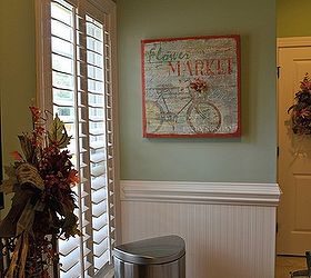 half bath makeover using beadboard wallpaper and behr paint, Garage entryway view from kitchen