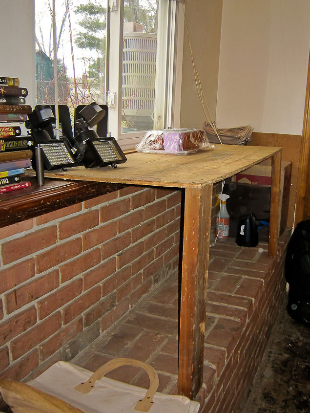 expanding a window sill with a two legged table, diy, how to, windows, woodworking projects, Once in place we tripled the width of the window sill