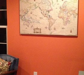 canvas push pin map, craft rooms, crafts, home decor, home office