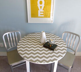 chevron table, home decor, painted furniture, I love how fun the table turned out