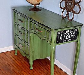 vintage green desk makeover, painted furniture, rustic furniture
