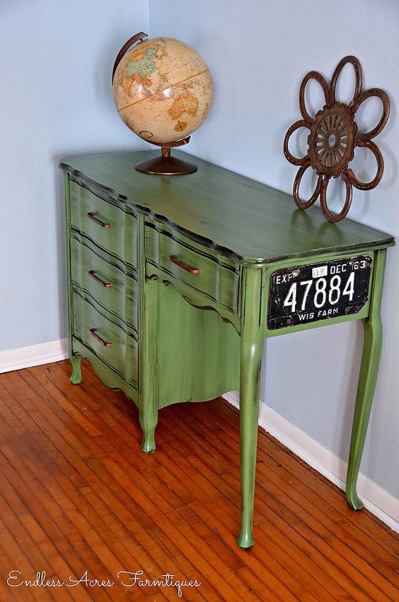 escritorio verde vintage makeover