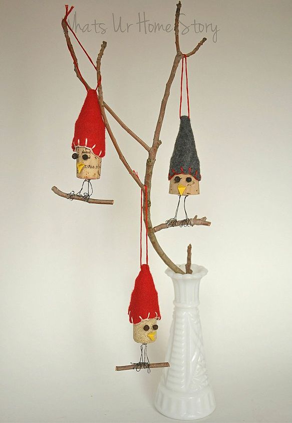 bird wine cork ornaments, crafts, home decor, repurposing upcycling