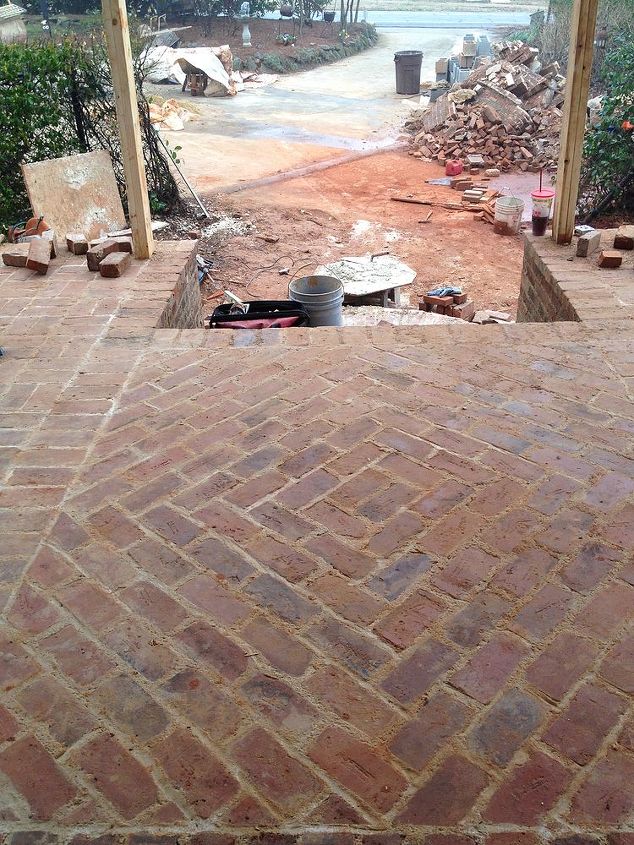incopork inc is working in an addition of a family room w patio deck or terraza, decks, home improvement, outdoor living, patio, rough finish brick patio