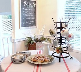 diy grain sack tablecloth, crafts, Looks so lovely with a buffet style breakfast