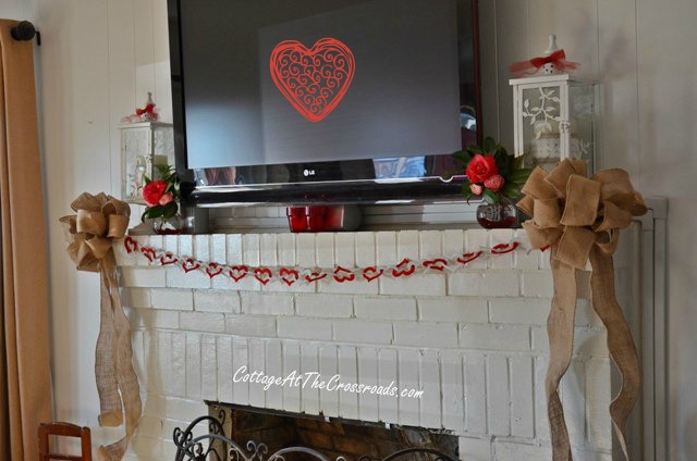 our valentine s day mantel, seasonal holiday d cor, valentines day ideas, Our Valentine s Day mantel